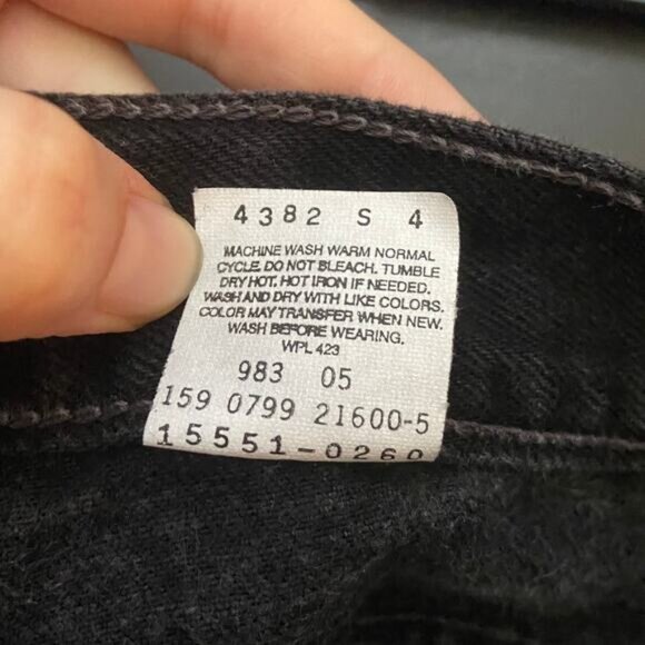 Levi's 550 Relaxed Fit Tapered Leg Jeans Black Cotton 90s '99 Y2k Vintage Sz 12 - Picture 12 of 12